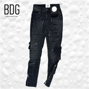 BNG Multi Pocket/Zips Dark Grey Skinny Jeans (NWOT)